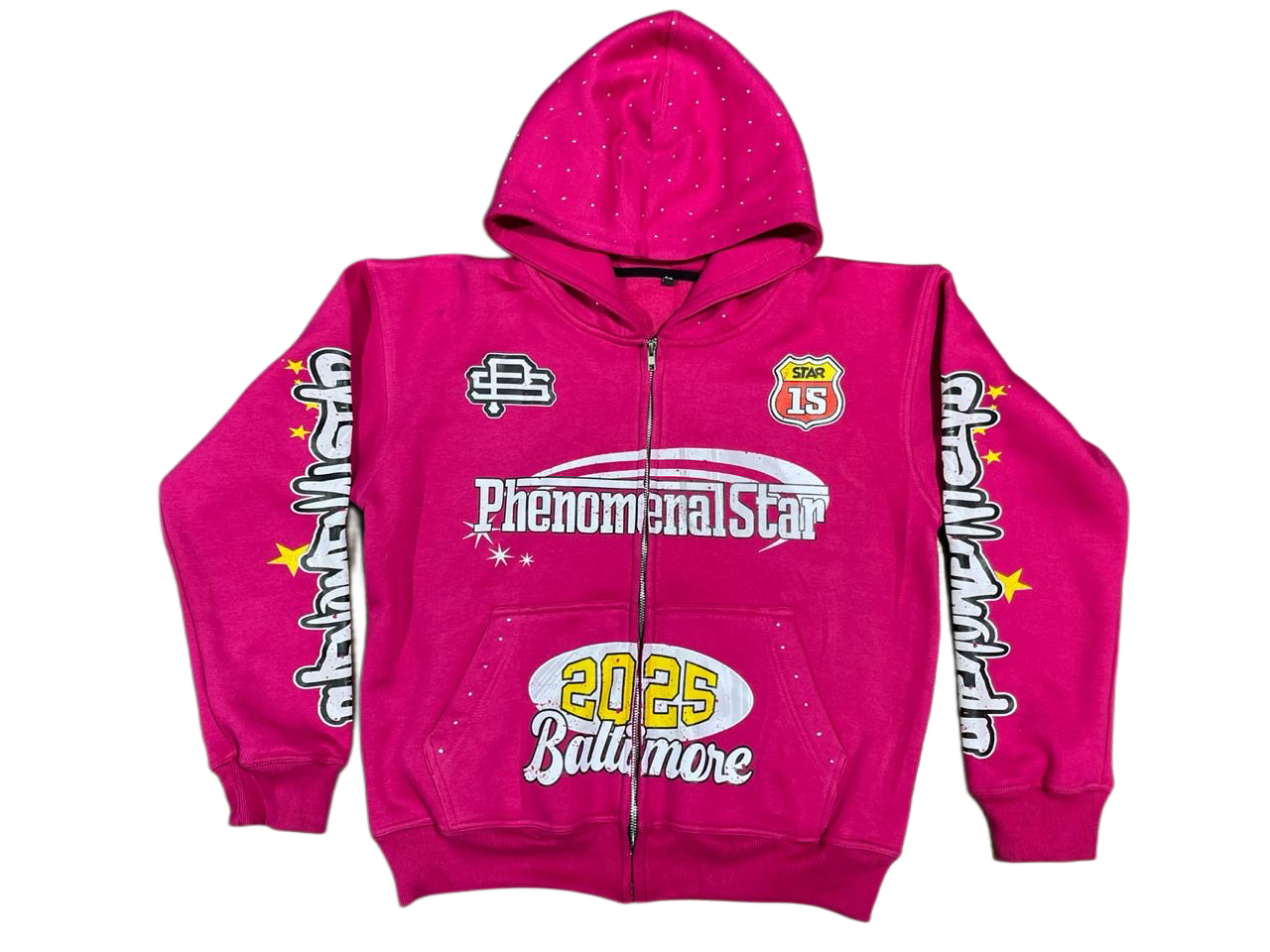 Phenomenal Star Pink Zip Up Hoodie