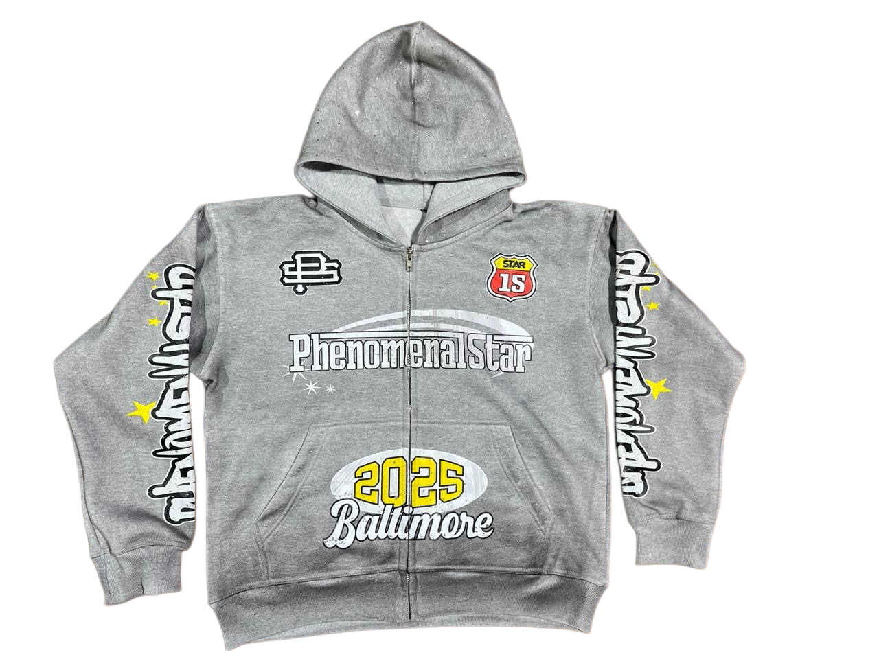 Phenomenal Star Gray Zip Up Hoodie