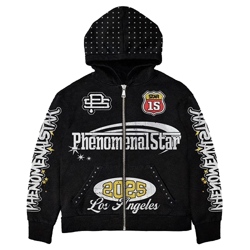 Phenomenal Star Black Zip Up Hoodie
